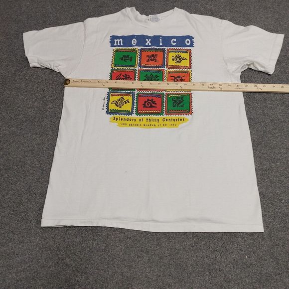 Vintage 1991 San Antonio Museum Of Art Single Stitch White T-Shirt Size Large - Picture 7 of 9